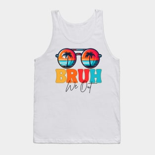 Bye Bruh We Out End Of School Retro Rainbow Sunglasses Boys Tank Top